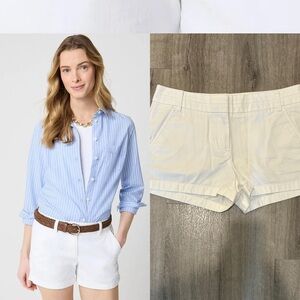 NEW (4) J. Crew Chino Shorts Women's 3" White Button Detail